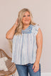 Make Way For The New Embroidered Blouse- Blue