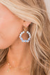 Unlike Anyone Floral Beaded Hoop Earrings- Blue