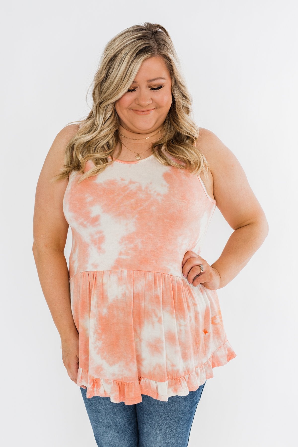 Highlight Of Your Life Babydoll Tank Top- Coral