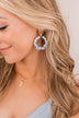 Unlike Anyone Floral Beaded Hoop Earrings- Blue