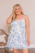 Plucking Petals Floral Dress- Blue & Ivory