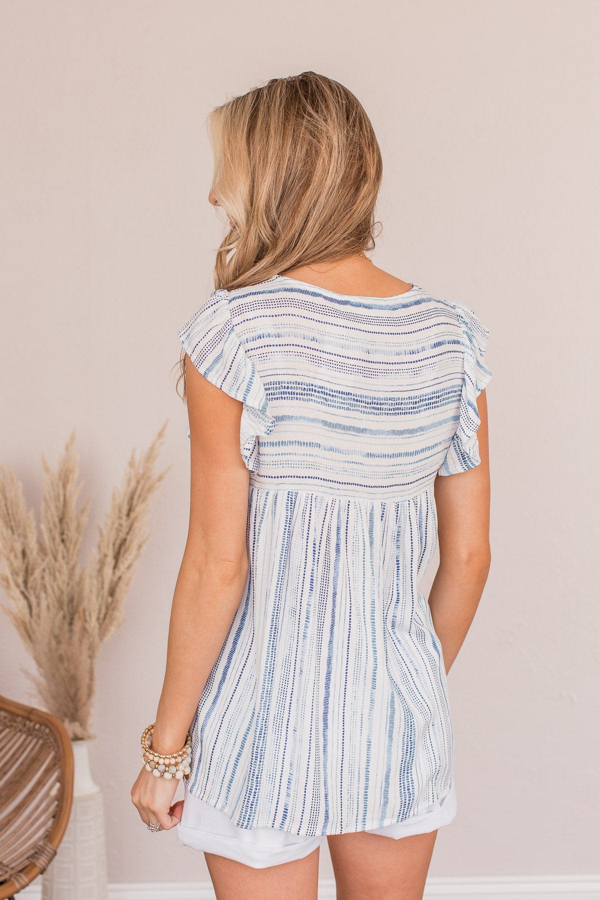 Make Way For The New Embroidered Blouse- Blue