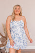 Plucking Petals Floral Dress- Blue & Ivory