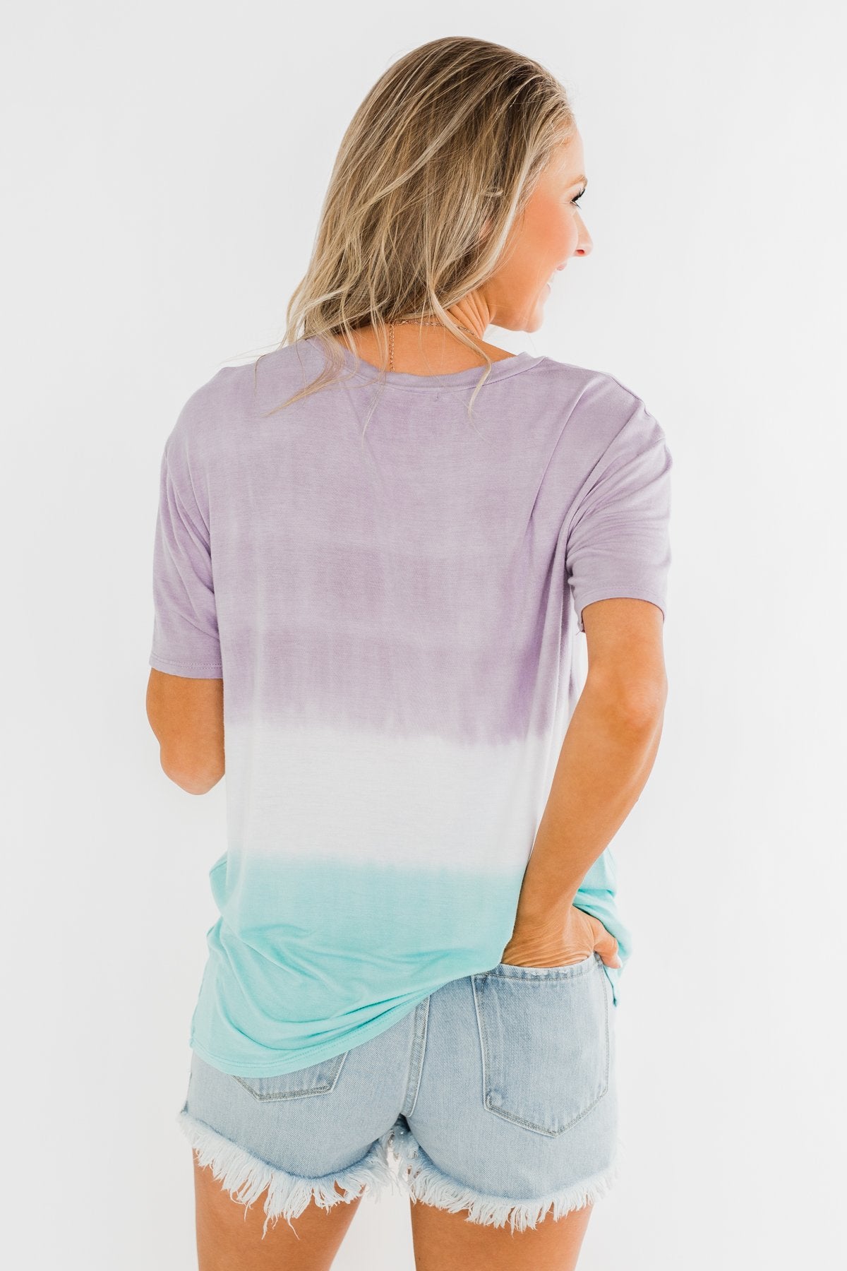 Watching The Sunset Ombre Top- Purple & Blue