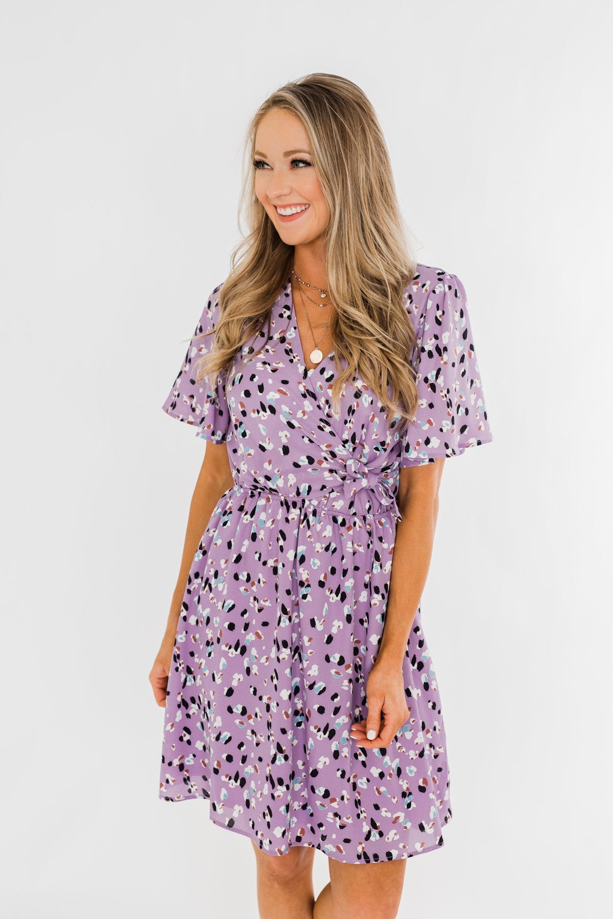 Embrace The Beauty Wrap Tie Dress- Purple – The Pulse Boutique