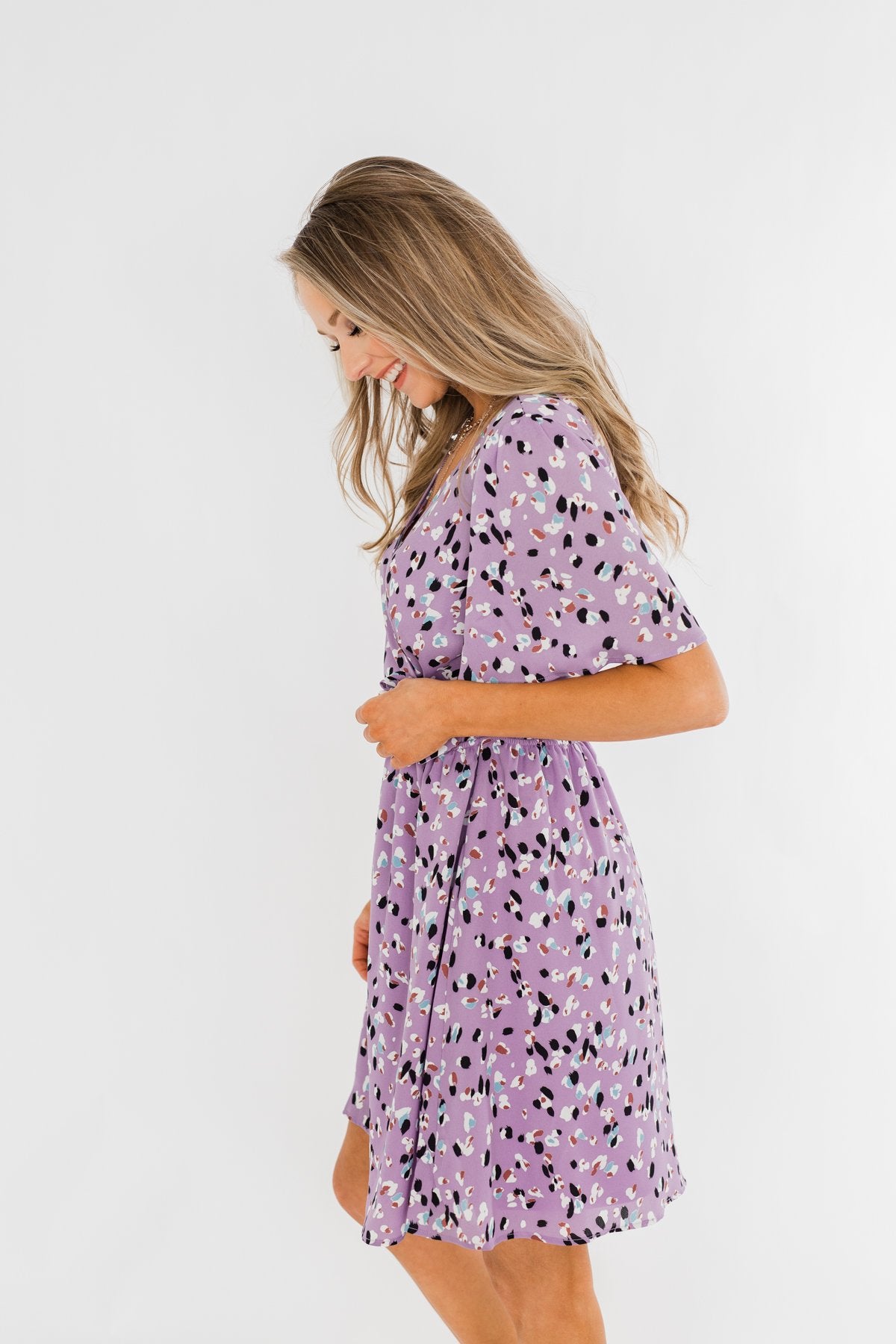 Embrace The Beauty Wrap Tie Dress- Purple – The Pulse Boutique