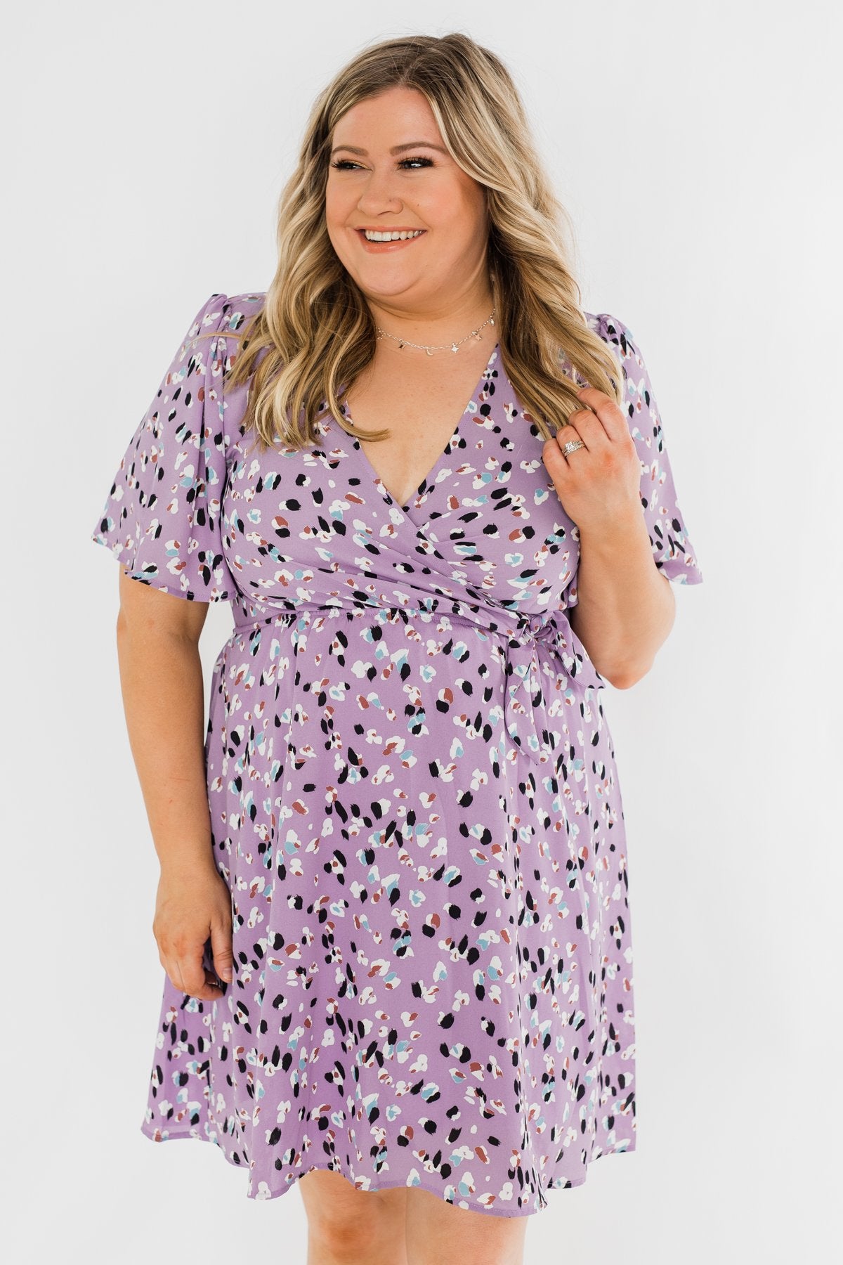 Embrace The Beauty Wrap Tie Dress- Purple – The Pulse Boutique
