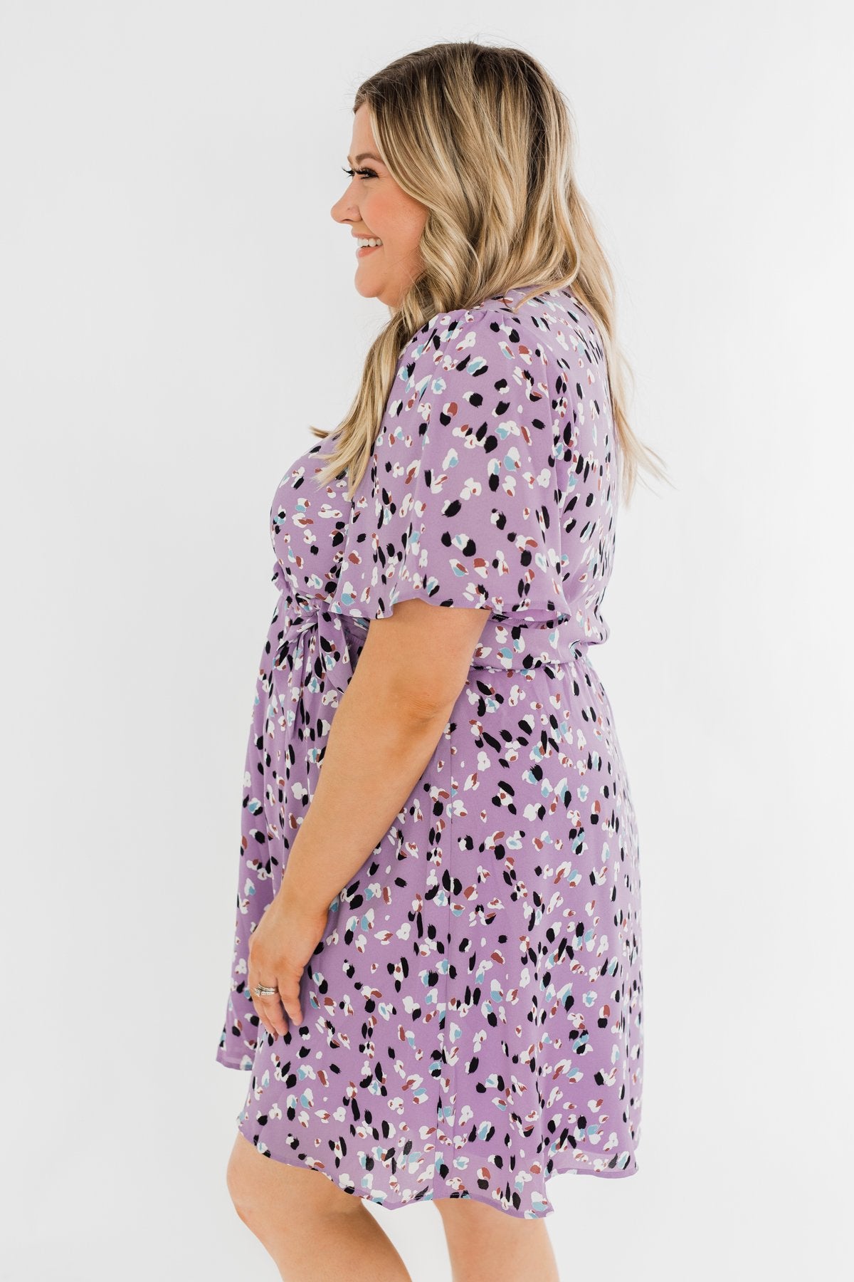 Embrace The Beauty Wrap Tie Dress- Purple – The Pulse Boutique
