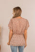 Whisper Your Name Floral Blouse- Light Brown