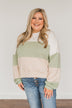 Chasing My Dreams Color Block Top- Ivory, Sage, & Light Beige
