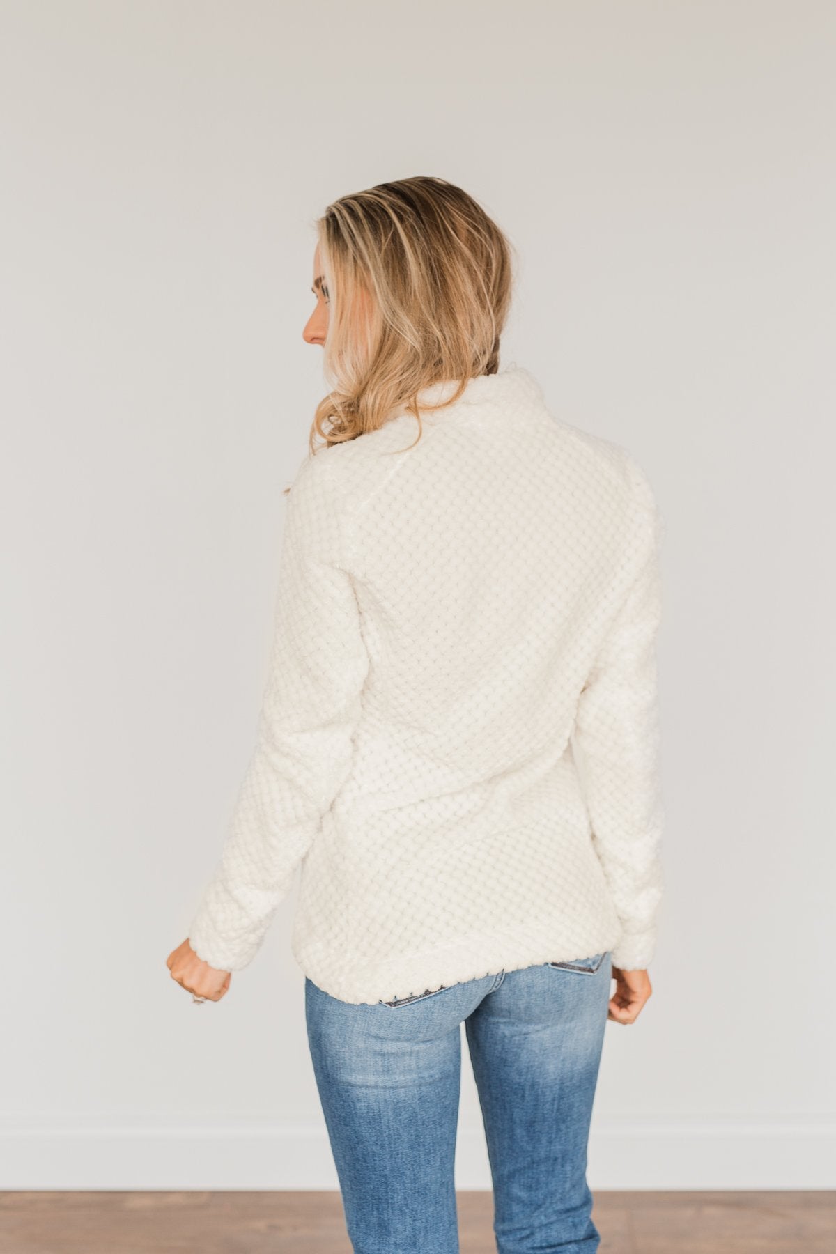 Heartfelt Wishes Zip Up Sherpa- Ivory