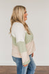 Chasing My Dreams Color Block Top- Ivory, Sage, & Light Beige