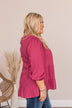 Enjoy The Ride Ruffled Blouse- Magenta