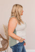Coasting Through Life Striped Tank- Olive