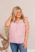 Done Hiding Striped Button Blouse- Pink