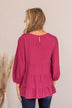 Enjoy The Ride Ruffled Blouse- Magenta
