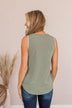 Coasting Through Life Striped Tank- Olive