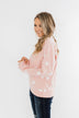 Counting The Stars Crew Neck Pullover- Light Pink