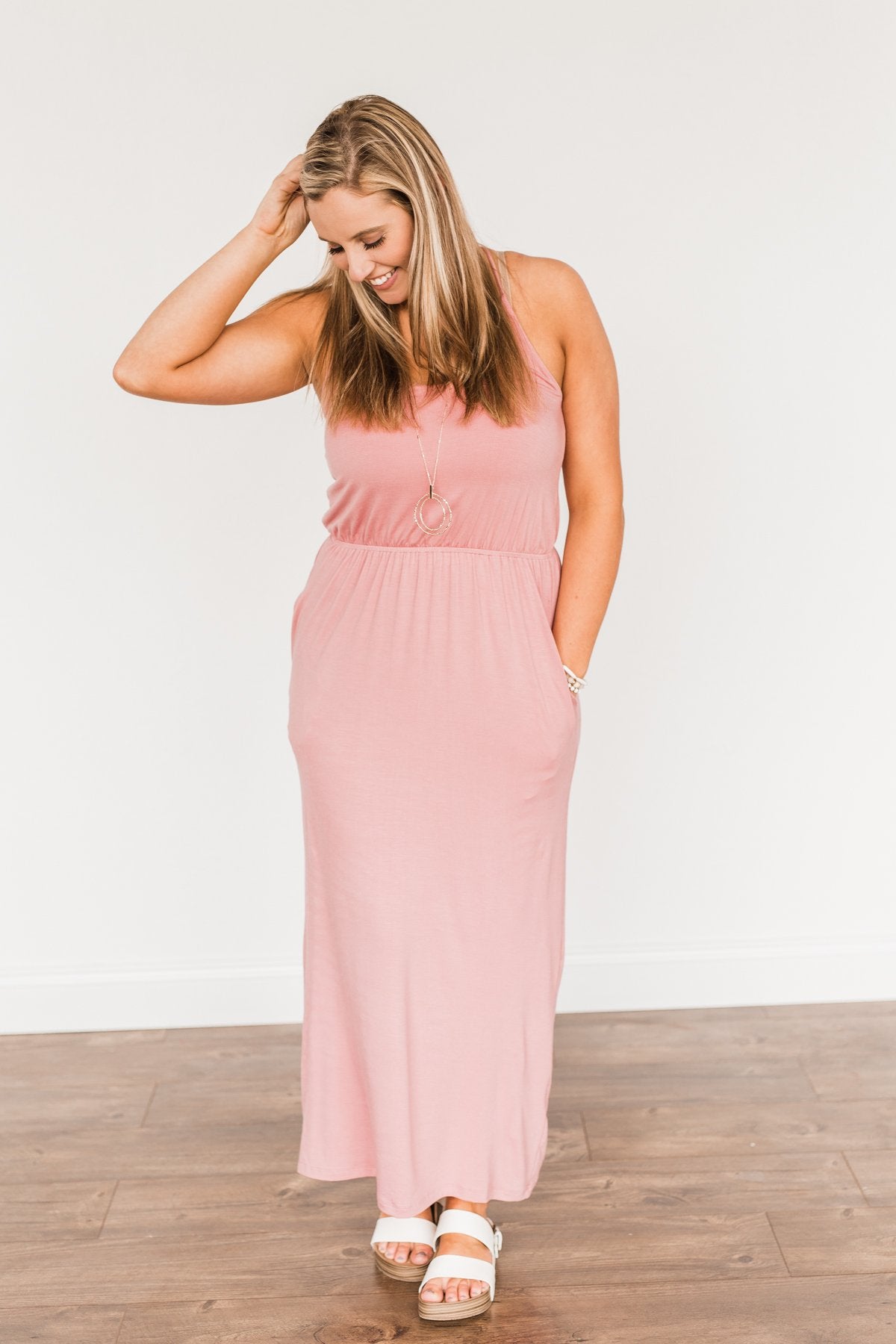 Everlasting Elegance Maxi Dress- Dusty Mauve Pink