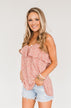 Sweet Like Me Floral Tank Top- Dusty Mauve Pink