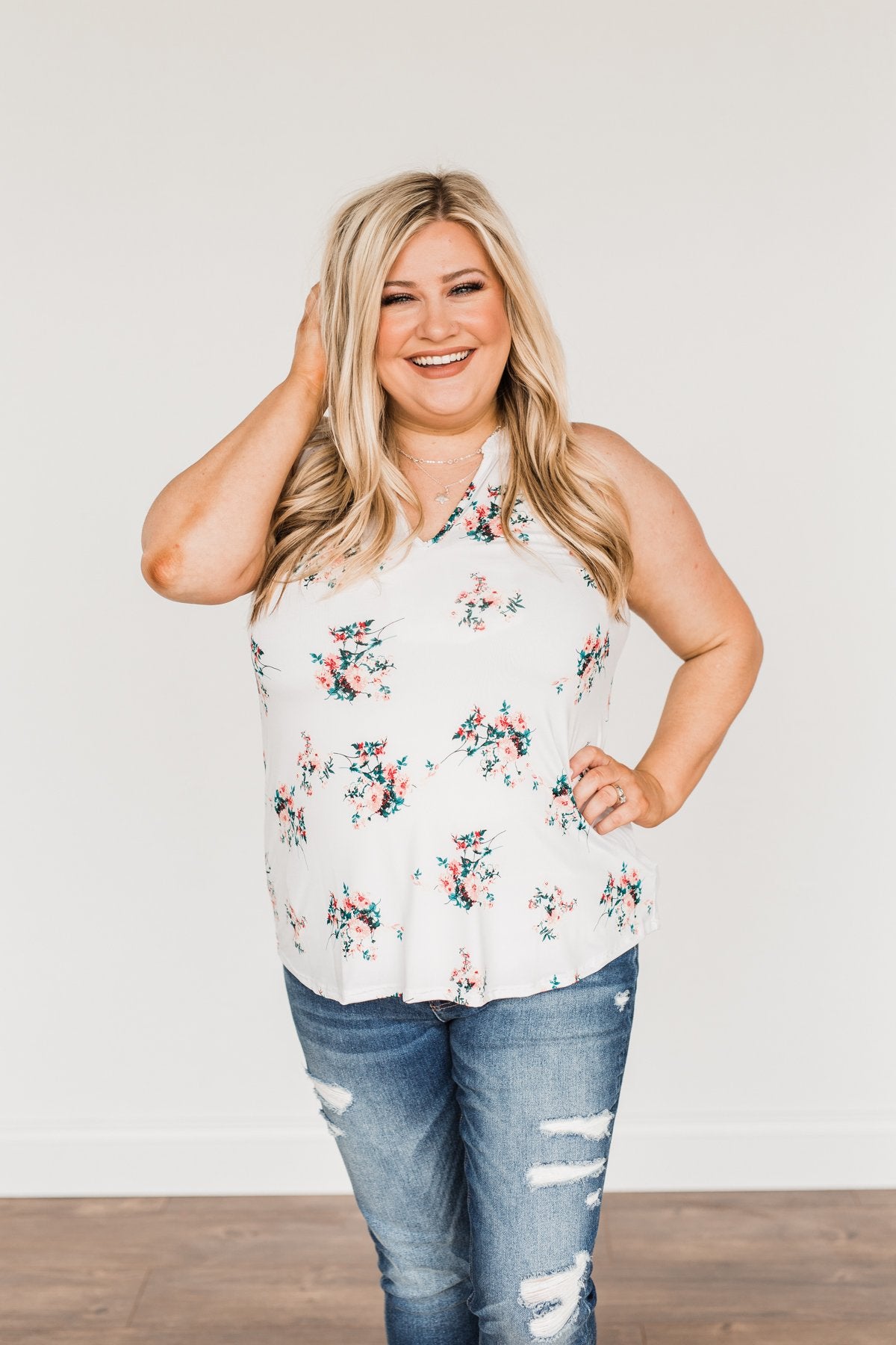 When It Comes To You Floral Tank Top- Ivory