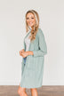 Meaningful Moments Striped Cardigan- Dusty Teal