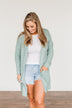 Meaningful Moments Striped Cardigan- Dusty Teal
