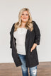 Go Getter Open Front Lightweight Jacket- Black