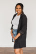 Go Getter Open Front Lightweight Jacket- Black