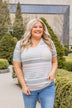 Meant For You Striped Top- Heather Gray