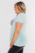 All Of A Sudden Leopard Pocket Top- Light Blue