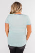 All Of A Sudden Leopard Pocket Top- Light Blue