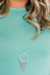 Fringed Circle Necklace- Silver