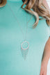 Fringed Circle Necklace- Silver