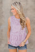 Flirty in Lace Tank Top - Lilac