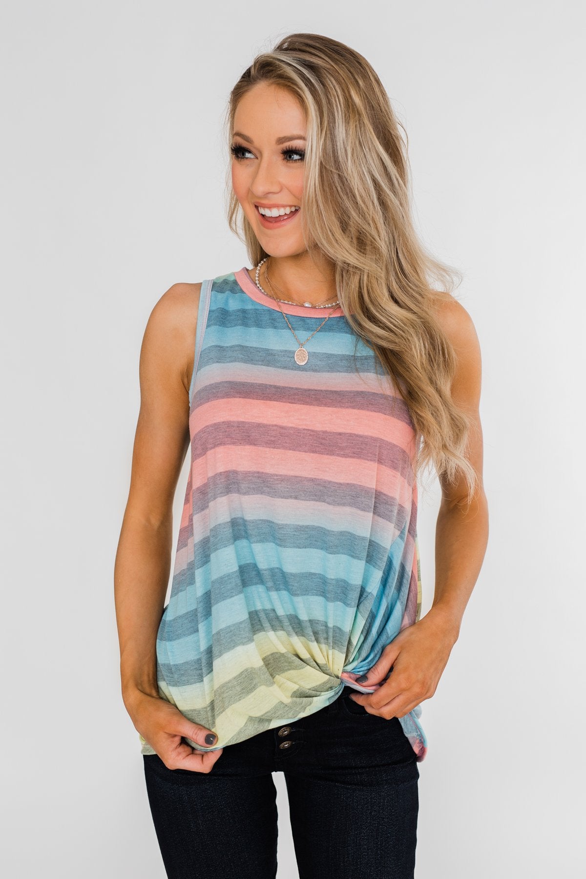 Together With You Striped Twist Top- Multi-Colored – The Pulse Boutique
