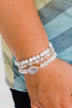 Geo Stone & Marble Bracelet Set- White