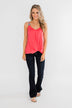 Somewhere Waiting for Me Twist Tank Top- Punch Pink