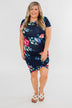 Fairy Tale Ending Floral Dress- Navy