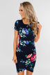 Fairy Tale Ending Floral Dress- Navy