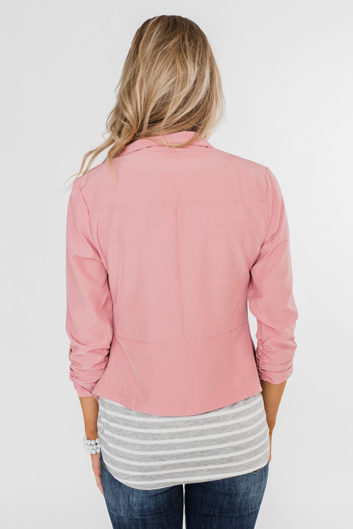Keep It Professional Blazer- Light Pink