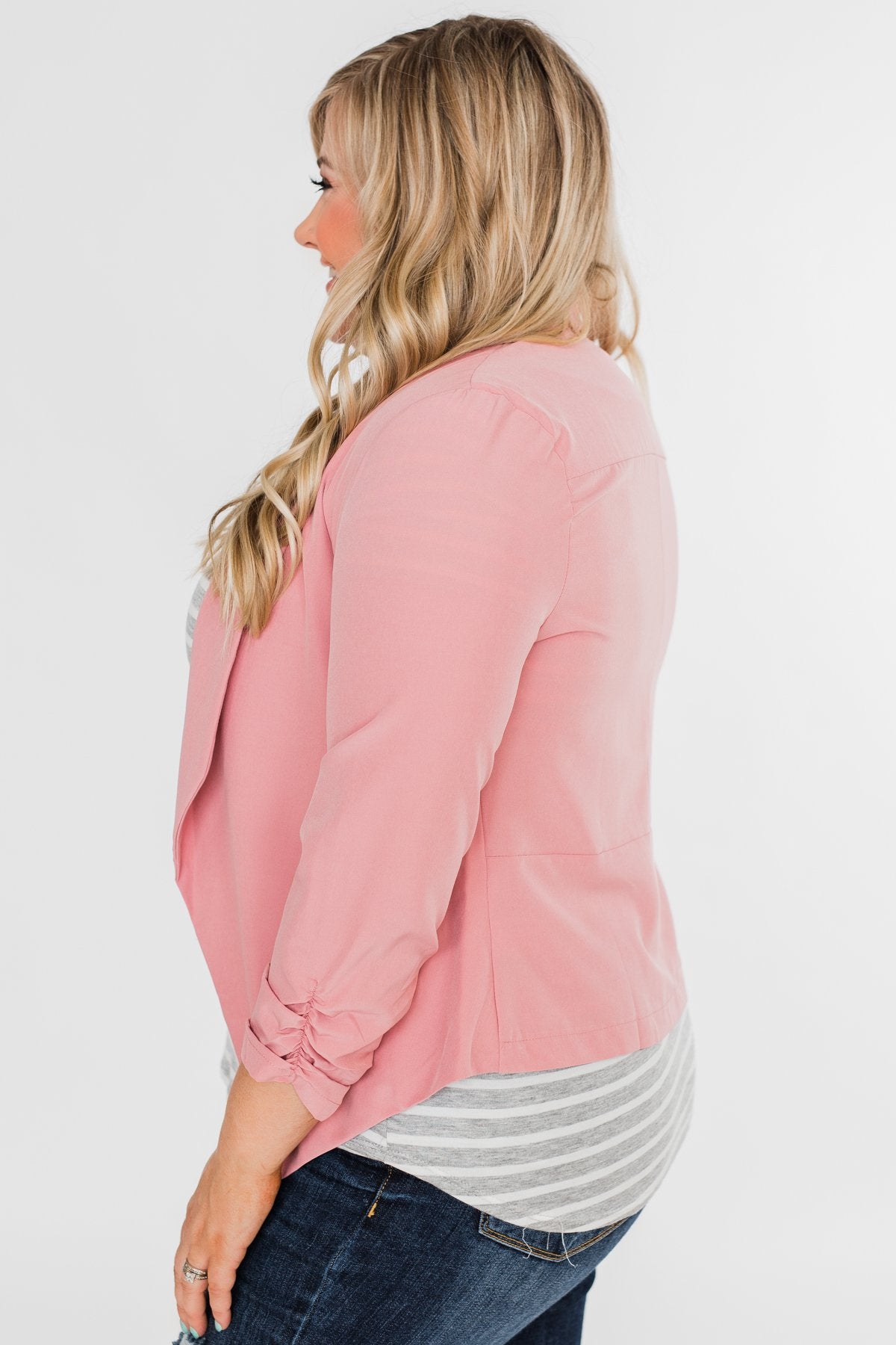 Keep It Professional Blazer- Light Pink