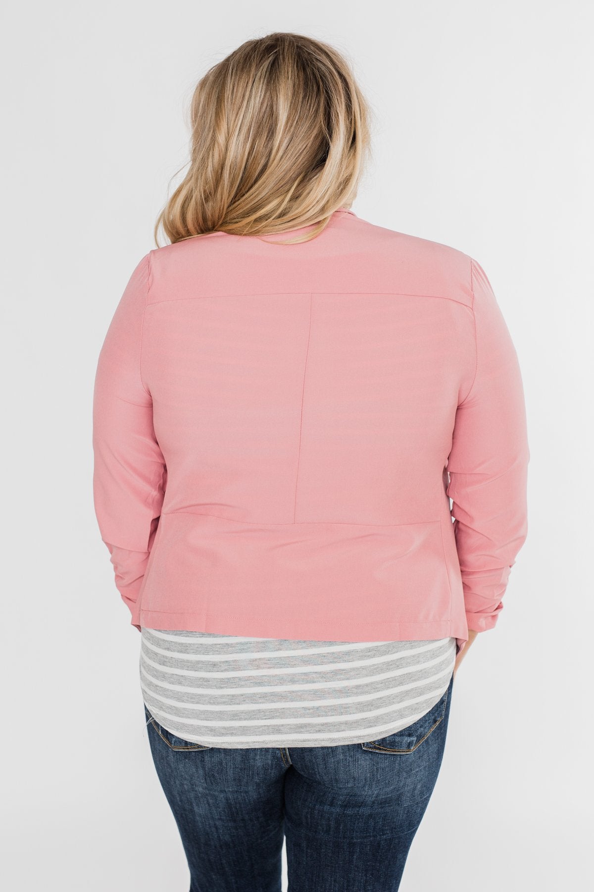 Keep It Professional Blazer- Light Pink