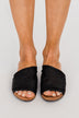 Sugar Equal Slip On Sandals- Black Distress