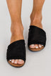 Sugar Equal Slip On Sandals- Black Distress