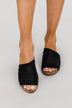 Sugar Equal Slip On Sandals- Black Distress