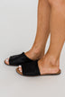 Sugar Equal Slip On Sandals- Black Distress
