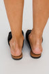 Sugar Equal Slip On Sandals- Black Distress