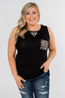 Wild Side Leopard Tank Top- Black