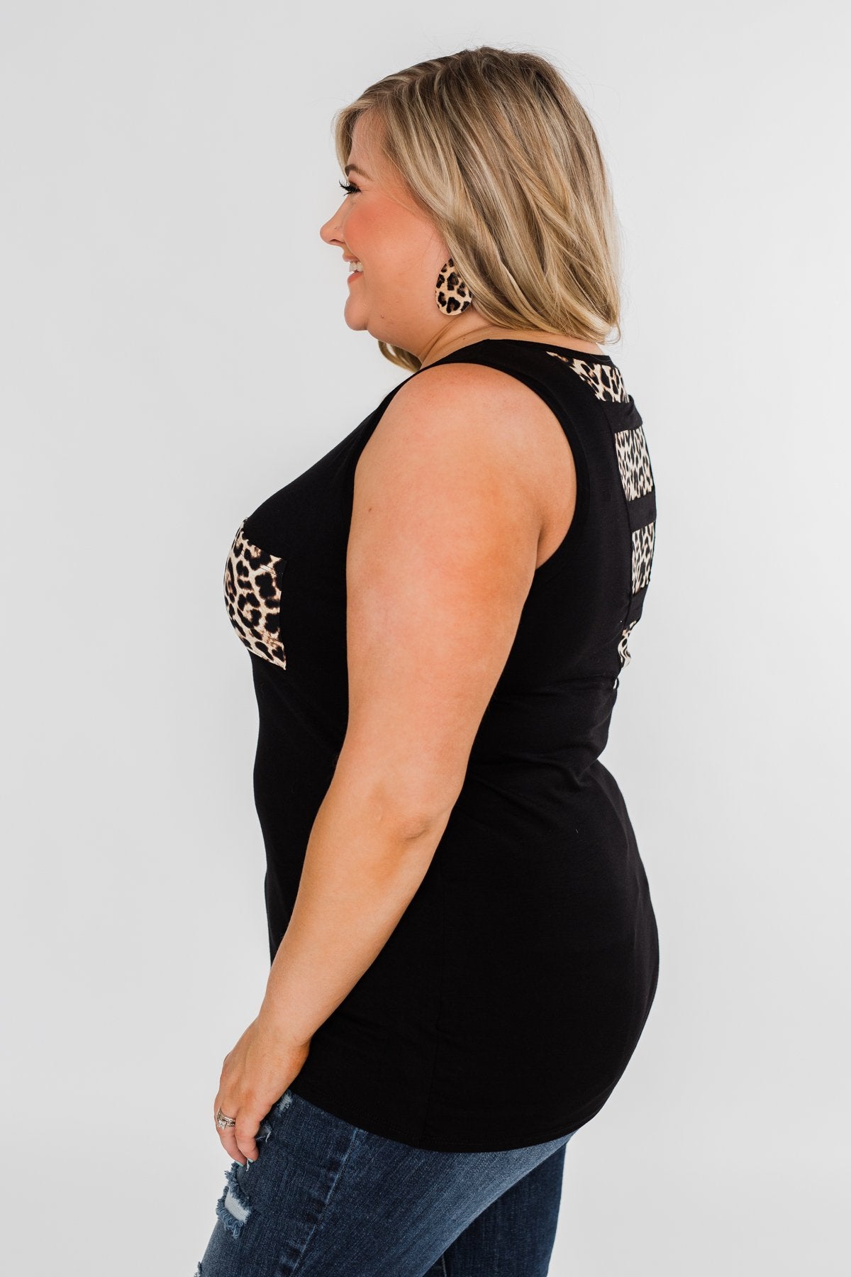 Wild Side Leopard Tank Top- Black